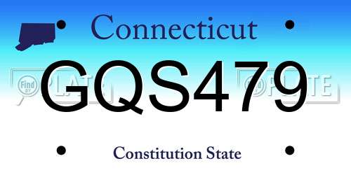 GQS479 Connecticut License Plate