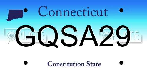 GQSA29 Connecticut License Plate