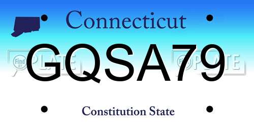 GQSA79 Connecticut License Plate