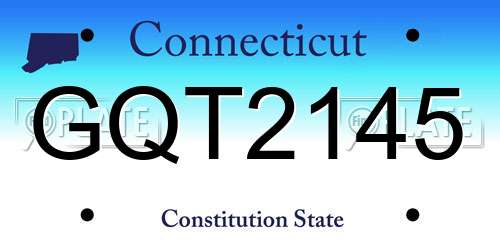 GQT2145 Connecticut License Plate