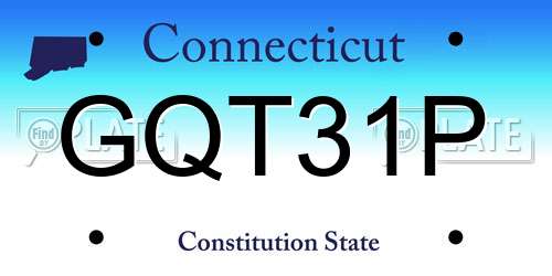 GQT31P Connecticut License Plate