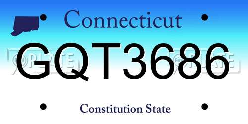GQT3686 Connecticut License Plate