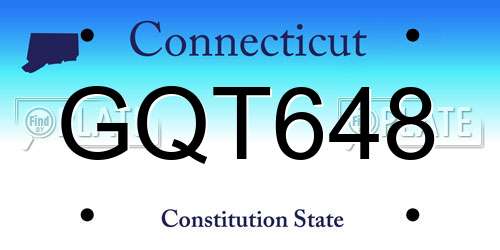 GQT648 Connecticut License Plate
