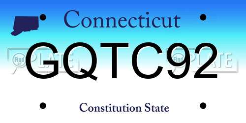GQTC92 Connecticut License Plate