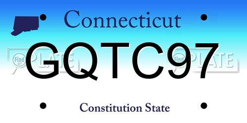 GQTC97 Connecticut License Plate