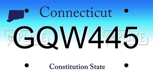 GQW445 Connecticut License Plate