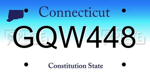 GQW448 Connecticut License Plate