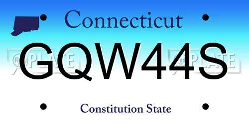 GQW44S Connecticut License Plate