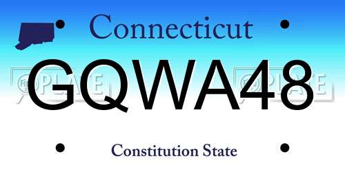 GQWA48 Connecticut License Plate