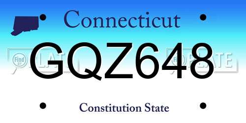 GQZ648 Connecticut License Plate