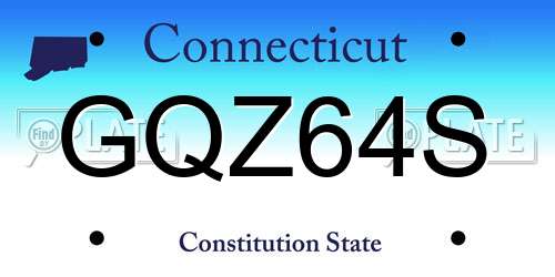 GQZ64S Connecticut License Plate
