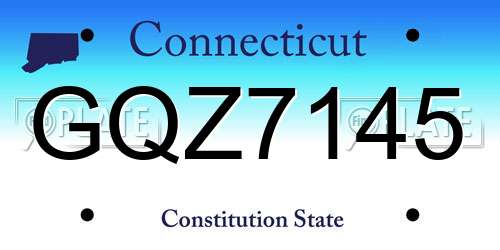 GQZ7145 Connecticut License Plate