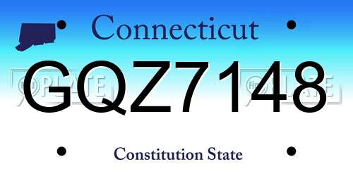 GQZ7148 Connecticut License Plate