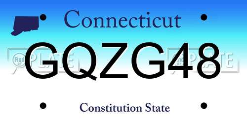GQZG48 Connecticut License Plate