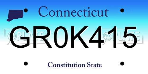 GR0K415 Connecticut License Plate