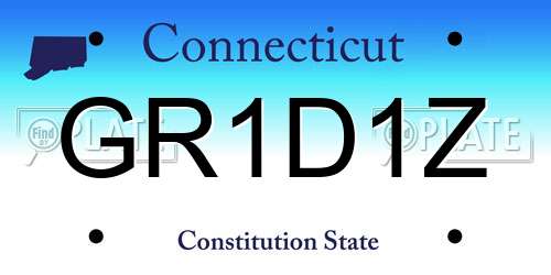 GR1D1Z Connecticut License Plate