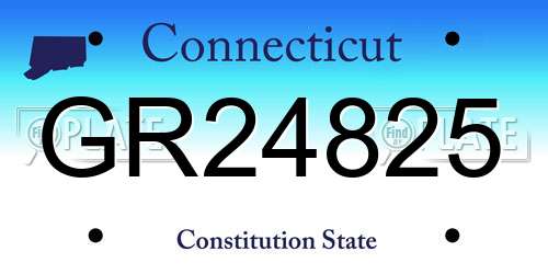 GR24825 Connecticut License Plate