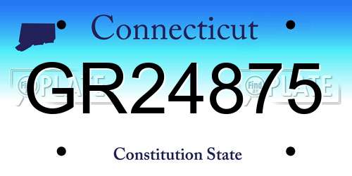 GR24875 Connecticut License Plate