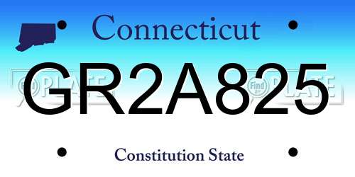 GR2A825 Connecticut License Plate