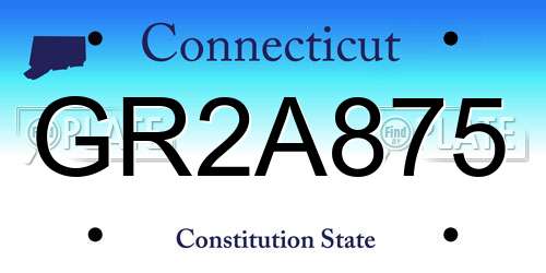 GR2A875 Connecticut License Plate