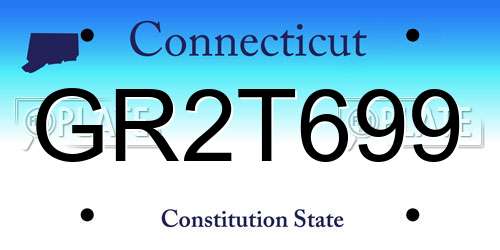 GR2T699 Connecticut License Plate
