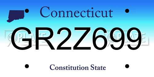 GR2Z699 Connecticut License Plate