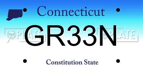 GR33N Connecticut License Plate