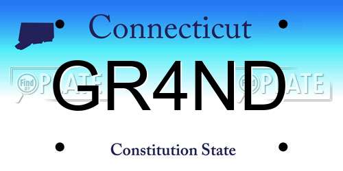 GR4ND Connecticut License Plate