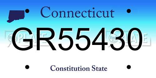 GR55430 Connecticut License Plate