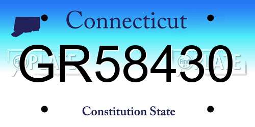 GR58430 Connecticut License Plate