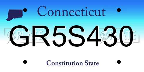 GR5S430 Connecticut License Plate