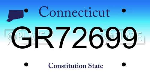 GR72699 Connecticut License Plate