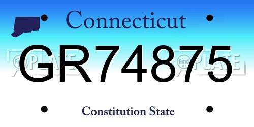 GR74875 Connecticut License Plate