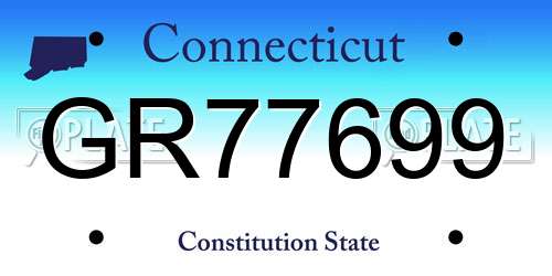 GR77699 Connecticut License Plate