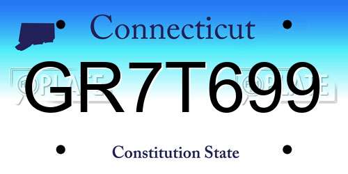 GR7T699 Connecticut License Plate
