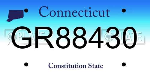 GR88430 Connecticut License Plate