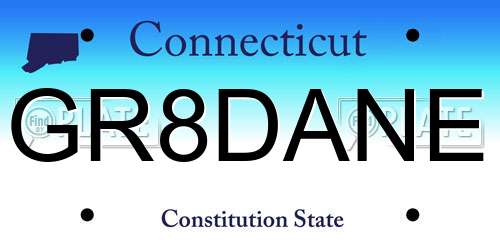 GR8DANE Connecticut License Plate