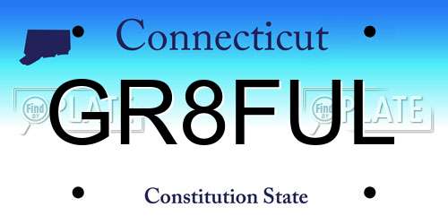 GR8FUL Connecticut License Plate
