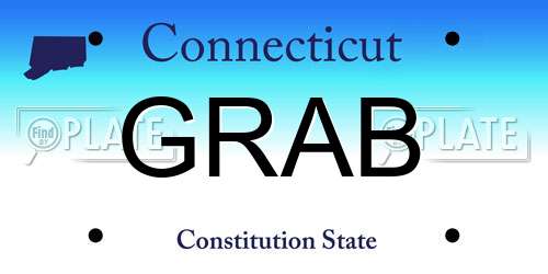 GRAB Connecticut License Plate
