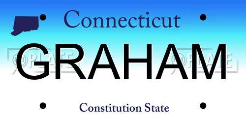 GRAHAM Connecticut License Plate