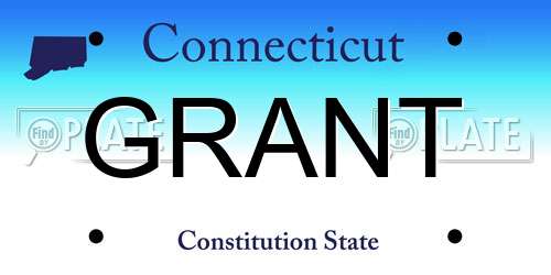 GRANT Connecticut License Plate