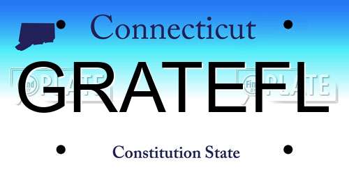 GRATEFL Connecticut License Plate