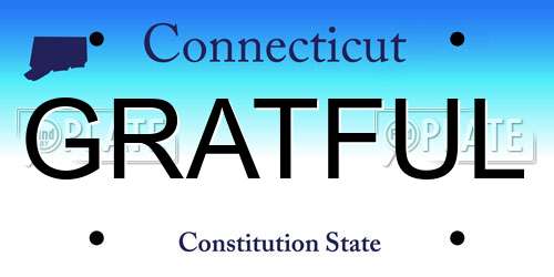 GRATFUL Connecticut License Plate