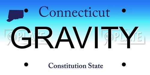 GRAVITY Connecticut License Plate