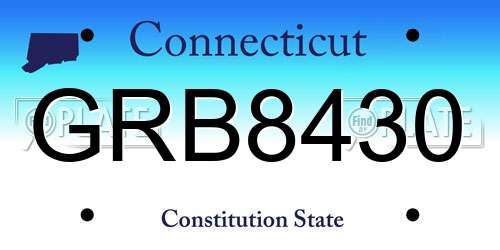 GRB8430 Connecticut License Plate