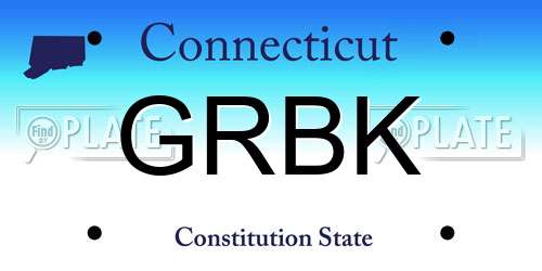 GRBK Connecticut License Plate