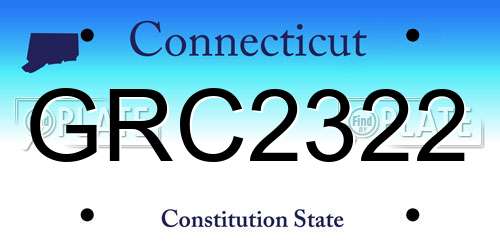 GRC2322 Connecticut License Plate