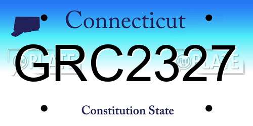 GRC2327 Connecticut License Plate