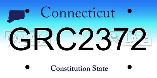 GRC2372 Connecticut License Plate