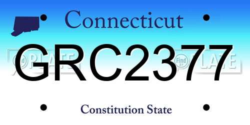 GRC2377 Connecticut License Plate